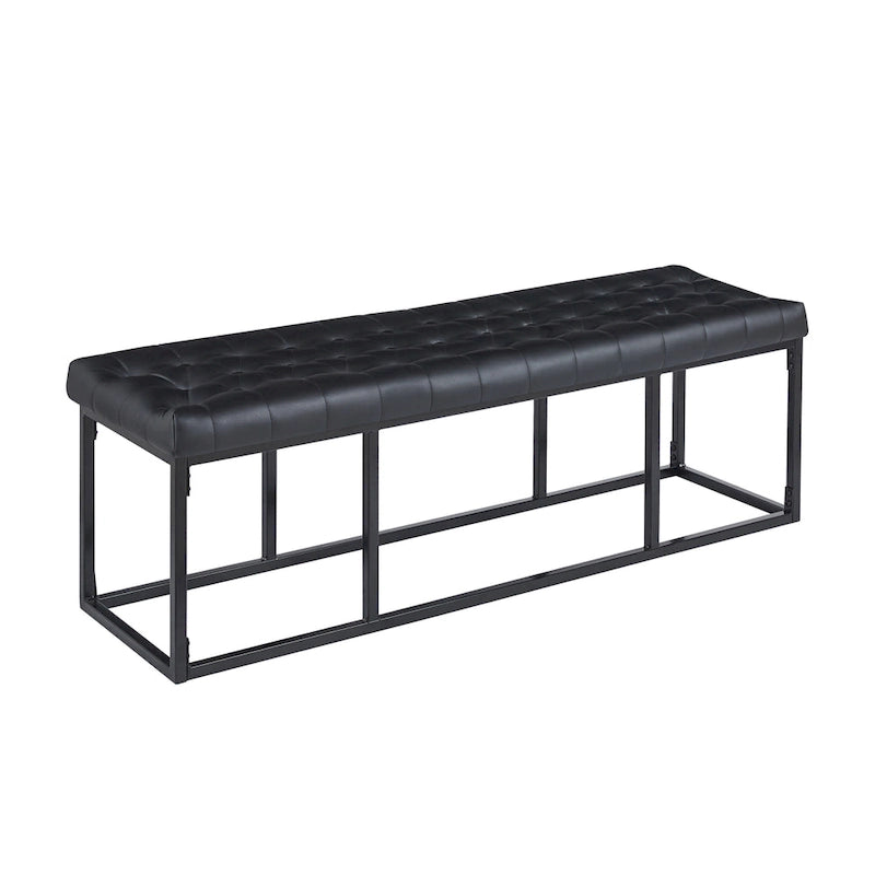 Porthos Home Ellie Faux Leather Accent Bench with Metal Frame Base