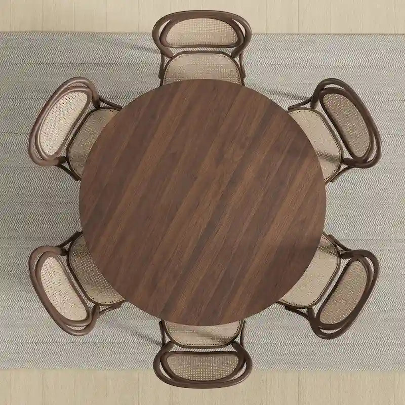 Solid Wood 52 Round Dining Table for 6 People Nordic style - 52*30