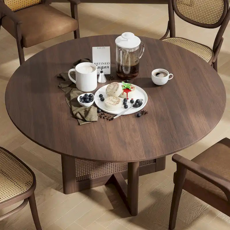 Solid Wood 52 Round Dining Table for 6 People Nordic style - 52*30