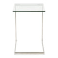 Porch & Den Birchshire Stainless Steel/ Glass End Table