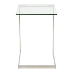 Porch & Den Birchshire Stainless Steel/ Glass End Table