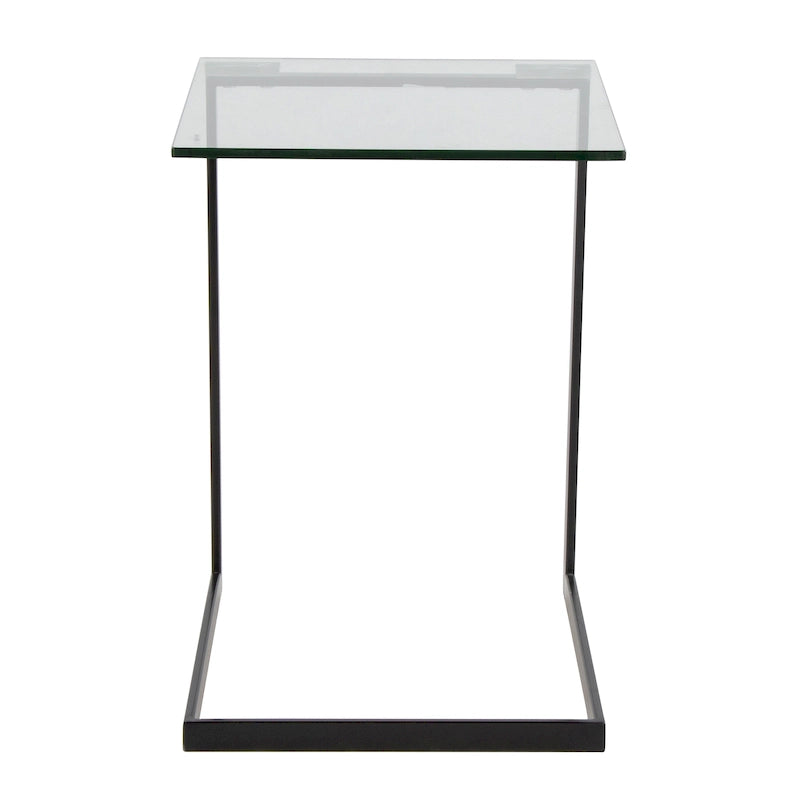 Porch & Den Birchshire Stainless Steel/ Glass End Table