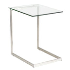 Porch & Den Birchshire Stainless Steel/ Glass End Table