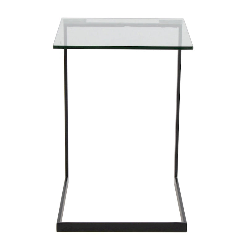 Porch & Den Birchshire Stainless Steel/ Glass End Table