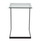 Porch & Den Birchshire Stainless Steel/ Glass End Table