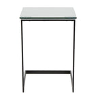 Porch & Den Birchshire Stainless Steel/ Glass End Table