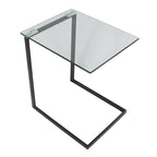 Porch & Den Birchshire Stainless Steel/ Glass End Table