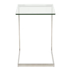 Porch & Den Birchshire Stainless Steel/ Glass End Table
