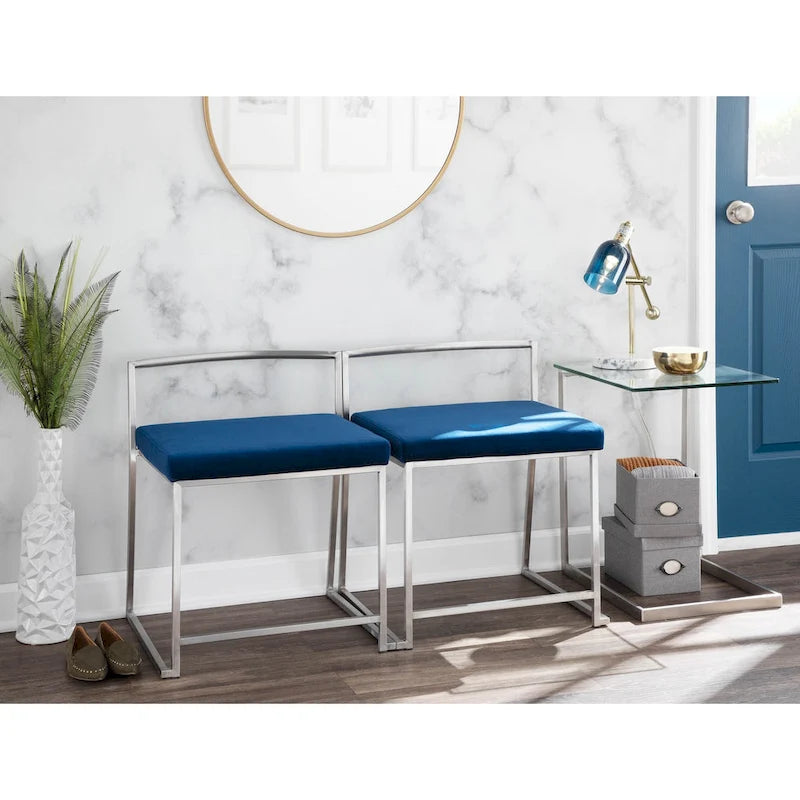 Porch & Den Birchshire Stainless Steel/ Glass End Table