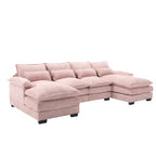 Sectional Sofa Cloud Couch for Living Room, Modern Chenille/Boucle U Shaped Couch, Comfy Modular Sofa Sleeper with Double Chaise