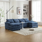 Sectional Sofa Cloud Couch for Living Room, Modern Chenille/Boucle U Shaped Couch, Comfy Modular Sofa Sleeper with Double Chaise