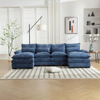 Sectional Sofa Cloud Couch for Living Room, Modern Chenille/Boucle U Shaped Couch, Comfy Modular Sofa Sleeper with Double Chaise