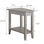 Leick Home Laurent Recliner Wedge Table with Shelf