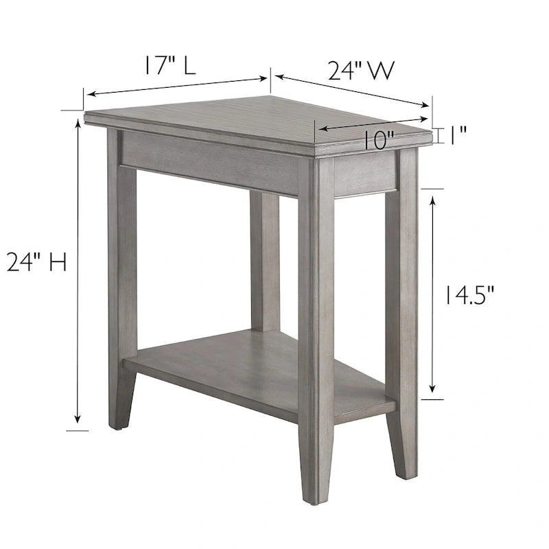 Leick Home Laurent Recliner Wedge Table with Shelf