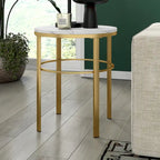 Gaia 20 Wide Round Side Table with Faux Marble Top