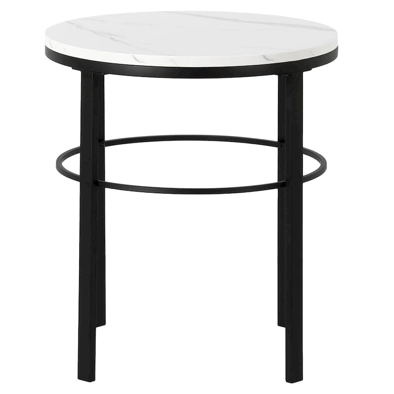 Gaia 20 Wide Round Side Table with Faux Marble Top
