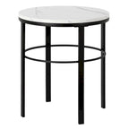 Gaia 20 Wide Round Side Table with Faux Marble Top