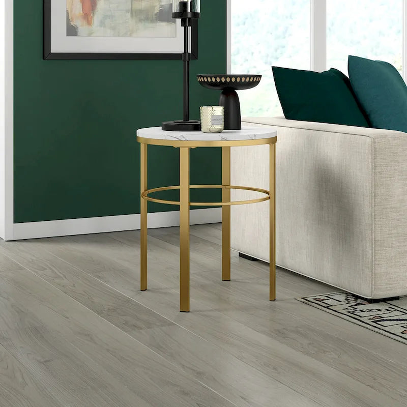 Gaia 20 Wide Round Side Table with Faux Marble Top