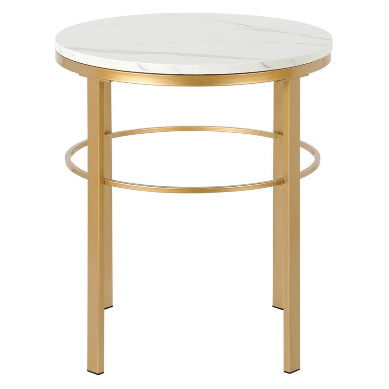 Gaia 20 Wide Round Side Table with Faux Marble Top