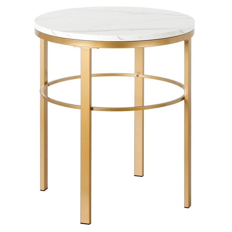 Gaia 20 Wide Round Side Table with Faux Marble Top