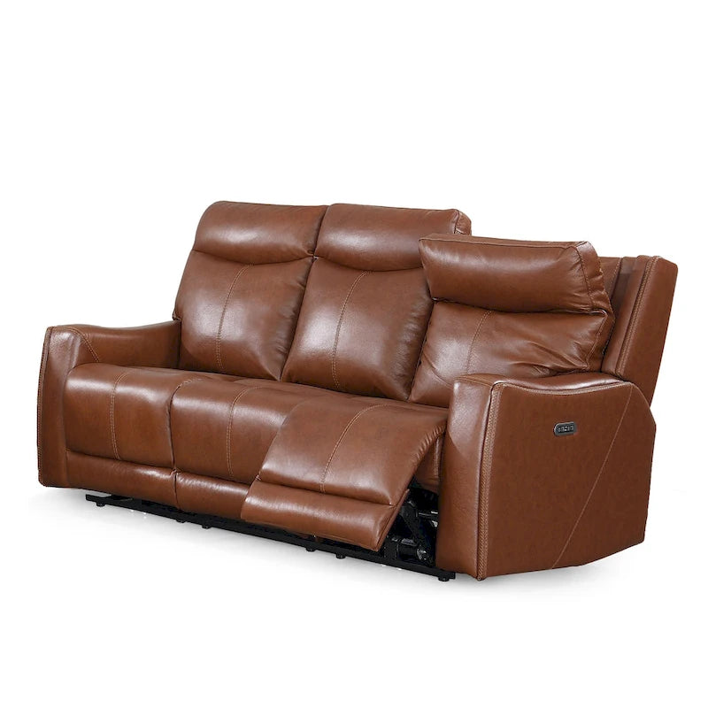 Steve Silver Newport Power Top Grain Leather Reclining Sofa