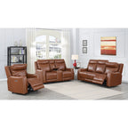 Steve Silver Newport Power Top Grain Leather Reclining Sofa