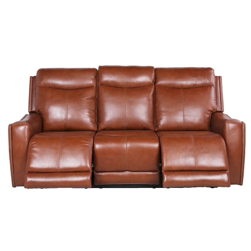 Steve Silver Newport Power Top Grain Leather Reclining Sofa