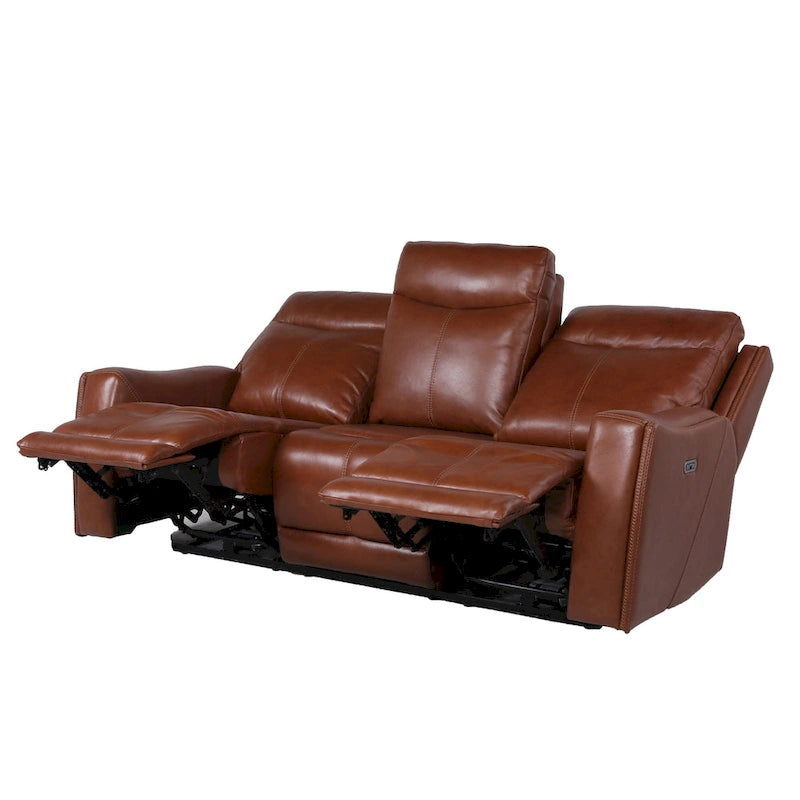 Steve Silver Newport Power Top Grain Leather Reclining Sofa