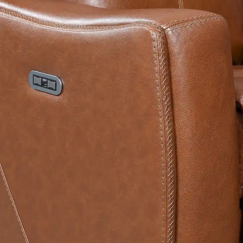 Steve Silver Newport Power Top Grain Leather Reclining Sofa