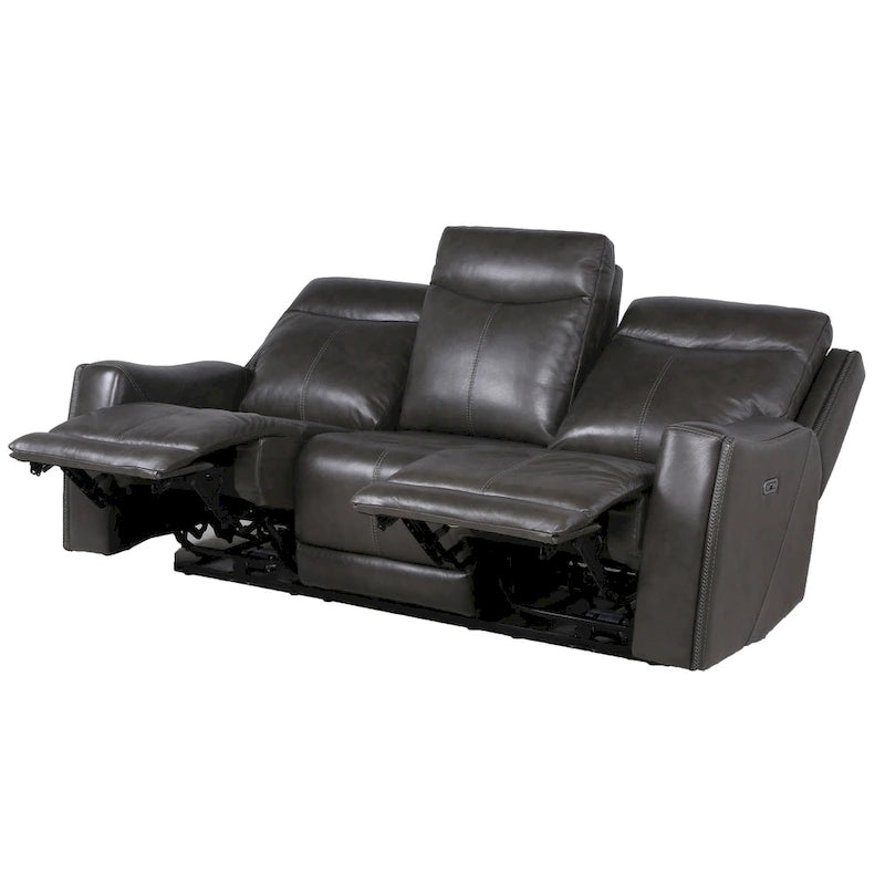 Steve Silver Newport Power Top Grain Leather Reclining Sofa