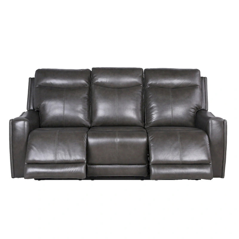 Steve Silver Newport Power Top Grain Leather Reclining Sofa