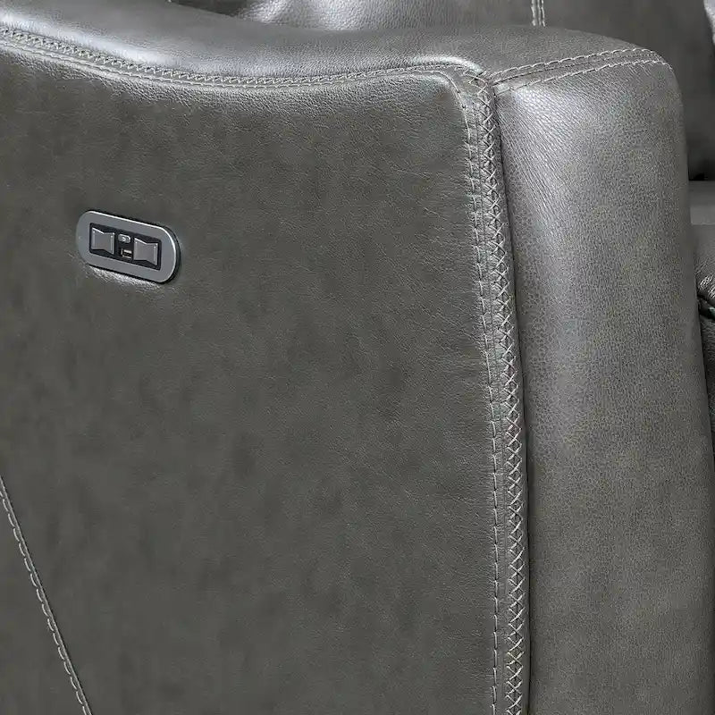 Steve Silver Newport Power Top Grain Leather Reclining Sofa