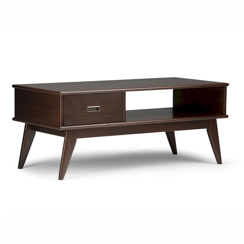 WYNDENHALL Tierney SOLID HARDWOOD 48 inch Wide Rectangle Mid Century Modern Coffee Table - 48 W x 22 D x 20 H