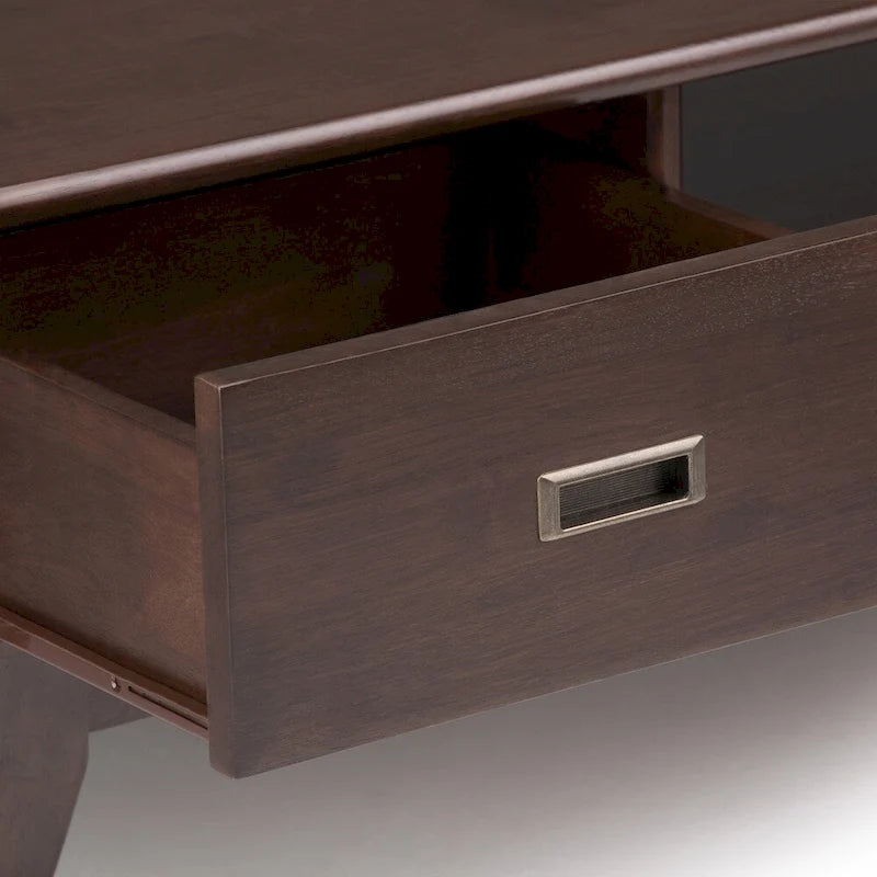 WYNDENHALL Tierney SOLID HARDWOOD 48 inch Wide Rectangle Mid Century Modern Coffee Table - 48 W x 22 D x 20 H