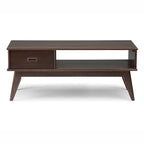 WYNDENHALL Tierney SOLID HARDWOOD 48 inch Wide Rectangle Mid Century Modern Coffee Table - 48 W x 22 D x 20 H