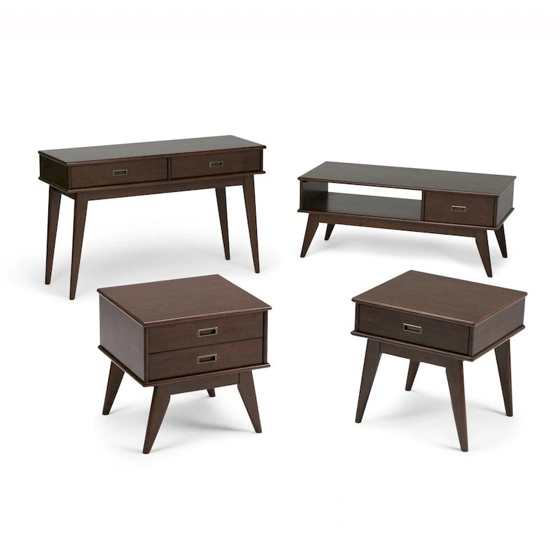 WYNDENHALL Tierney SOLID HARDWOOD 48 inch Wide Rectangle Mid Century Modern Coffee Table - 48 W x 22 D x 20 H