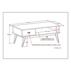 WYNDENHALL Tierney SOLID HARDWOOD 48 inch Wide Rectangle Mid Century Modern Coffee Table - 48 W x 22 D x 20 H