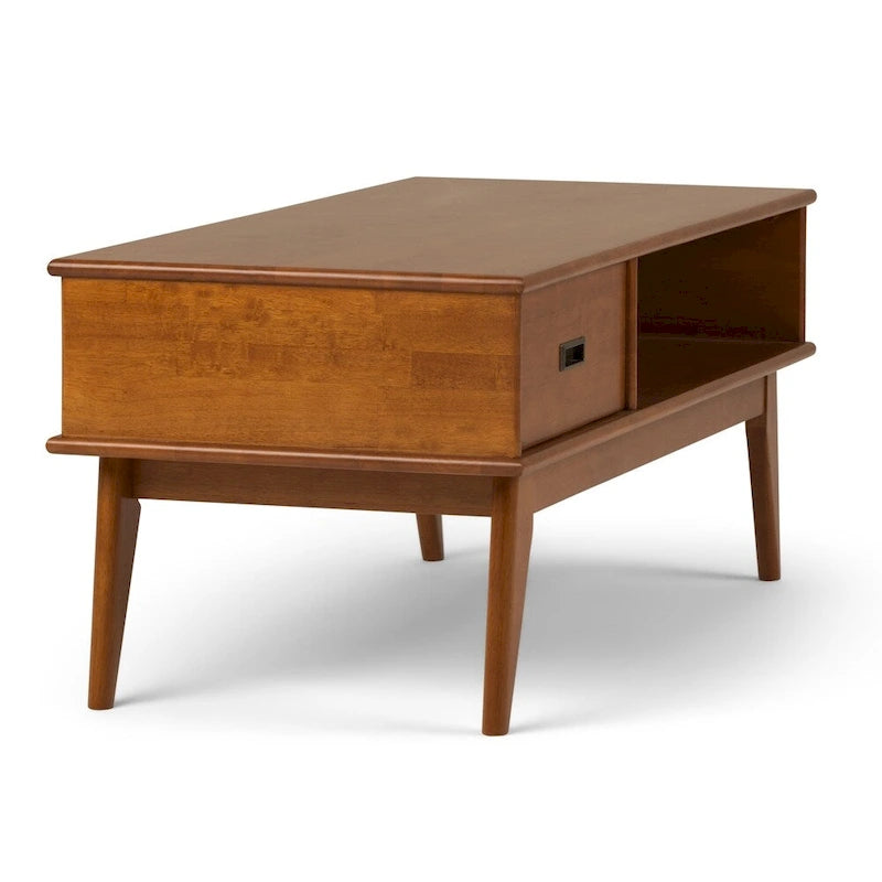 WYNDENHALL Tierney SOLID HARDWOOD 48 inch Wide Rectangle Mid Century Modern Coffee Table - 48 W x 22 D x 20 H