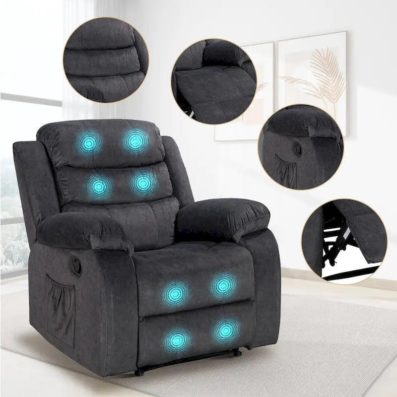 Soft Recliner Chair with Massage and Heat Function