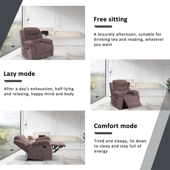 Soft Recliner Chair with Massage and Heat Function