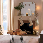 Greenage Live Edge Wood Coffee Table 4 Panels Table with Hairpin Legs