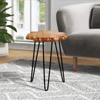 Greenage Live Edge Wood Coffee Table 4 Panels Table with Hairpin Legs