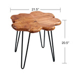 Greenage Live Edge Wood Coffee Table 4 Panels Table with Hairpin Legs