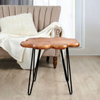 Greenage Live Edge Wood Coffee Table 4 Panels Table with Hairpin Legs