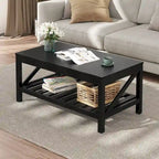 Crestlive Living Room Coffee Table with Storage Shelf, Sofa Center Table - 40.16 W x 22.05 D x 18.11 H