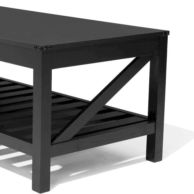 Crestlive Living Room Coffee Table with Storage Shelf, Sofa Center Table - 40.16 W x 22.05 D x 18.11 H