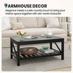 Crestlive Living Room Coffee Table with Storage Shelf, Sofa Center Table - 40.16 W x 22.05 D x 18.11 H