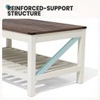 Crestlive Living Room Coffee Table with Storage Shelf, Sofa Center Table - 40.16 W x 22.05 D x 18.11 H