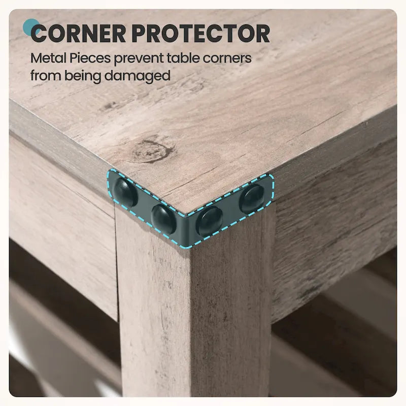 Crestlive Living Room Coffee Table with Storage Shelf, Sofa Center Table - 40.16 W x 22.05 D x 18.11 H