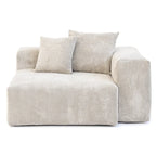141.73  Corduroy Large Reversible Modular Sectional Sofa L-Shape Couch with Otoman and Pillow